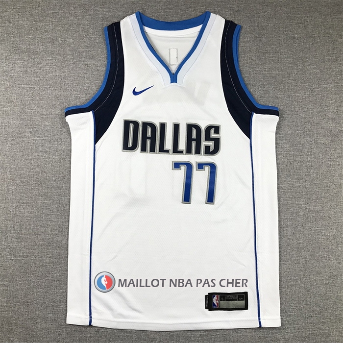 Maillot Enfant Dallas Mavericks Luka Doncic NO 77 Association 2021 Blanc
